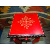 Kleiner rot-schwarzer Säulentisch 1 Schublade (45 cm hoch)