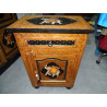 Bedside table black and gold elephant motif 1 door and 1 drawer