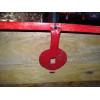 Cassapanca lunga con rivestimento in legno di mango con patina rossa e ottone