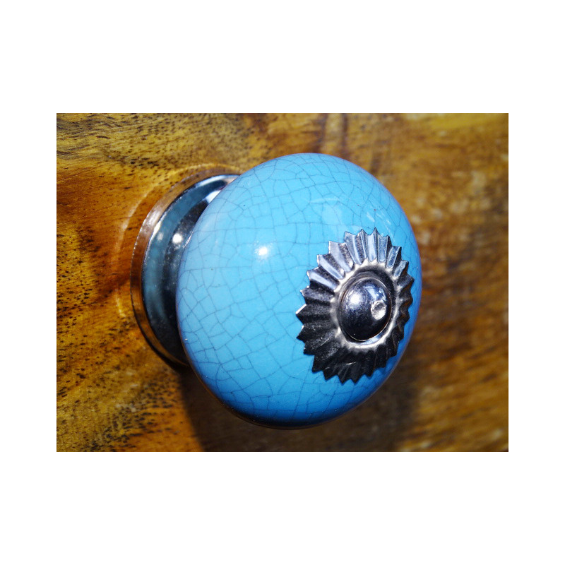 Handle blue round cracked effect