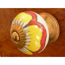 handle knob red coquelicot yellow