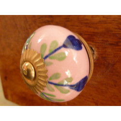 handle knob rose green and emeraude