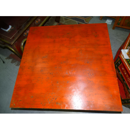 Niedrigen quadratischen Tisch 4 Schubladen Rot