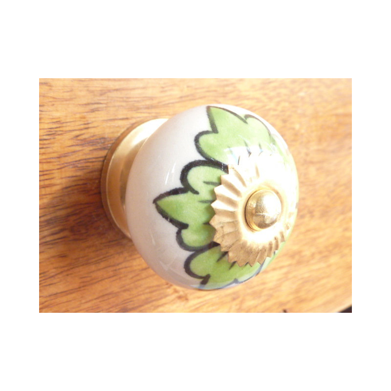Große grüne Blume weiß Griff