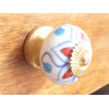 handle cinq pétales reds and turquoise