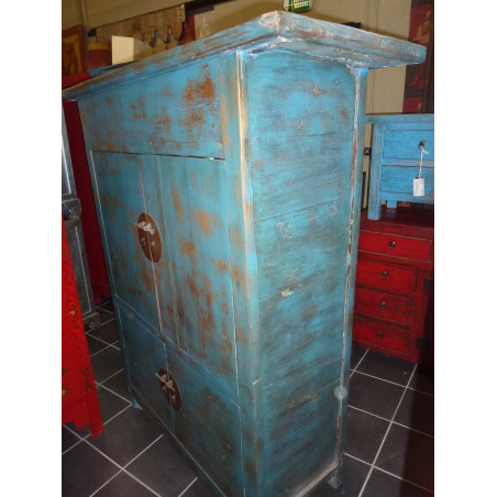 old cabinet low turquoise 4 doors