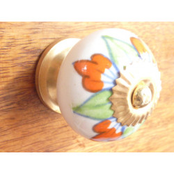 handle flower green clair and orange