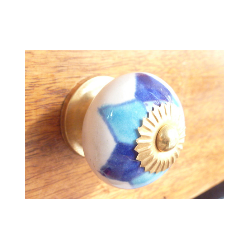 Griff türkis Blätter Ultramarine