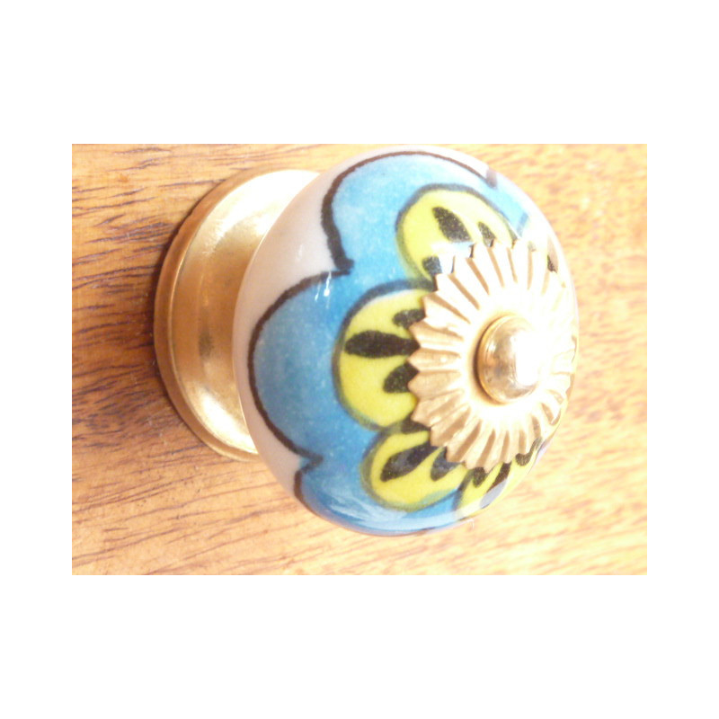 turquoise flower yellow