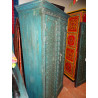 Arch cabinet and patinated metal in turquoise 96x43x180 cm