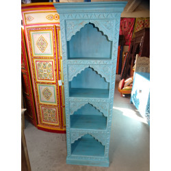 Turquoise column bookcase with 4 arches 180 cm high