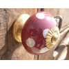 Boutons pois blanc et bordeaux