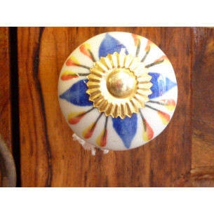 Porzellan Schubladen knöpfe Blume blaue