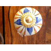 Boutons en porcelaine fleur bleue