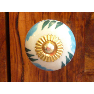 Porzellan Schubladen knöpfe Blume blaue fougère