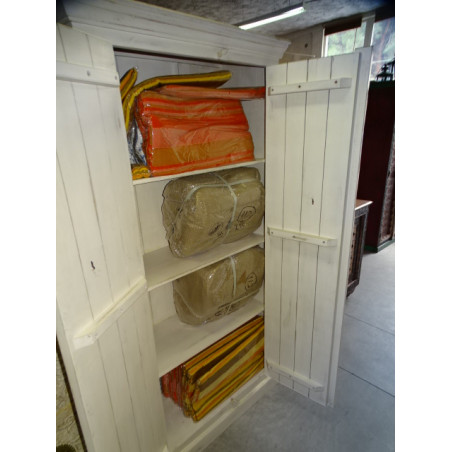 Sandgestrahlter weißer Bogen geschnitzter Kleiderschrank mit 2 Türen 190 cm