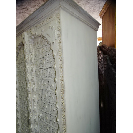 Kleiderschrank mit Bogentüren und türkisfarbenem Metall 100x60x200 cm