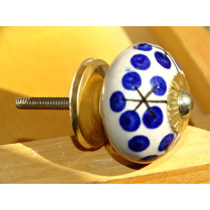 handles porcelain 4 flowers ultramarine color