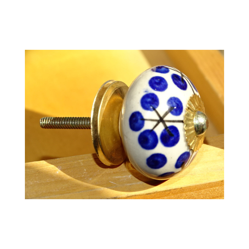 handles porcelain 4 flowers ultramarine color