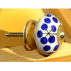 manijas porcelana 4 flores azul ultramar