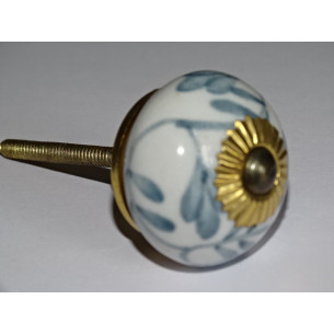 Boutons de tiroirs ou porte avec feuillage gris