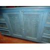 Großes Sideboard 6 Schubladen 2 Türen türkis patiniert und sandgestrahlt - 180 cm