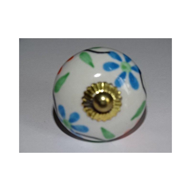 Boutons de tiroirs ou porte fleurs orange et turquoise