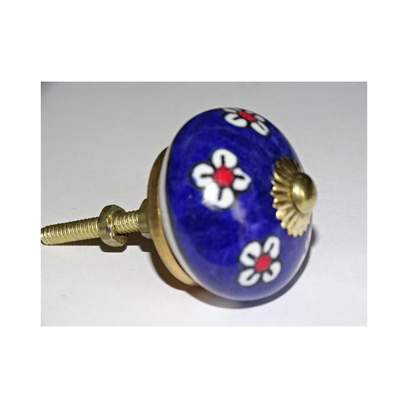 Manopole o anta per cassetto porta fiori blu oltremare e bianco