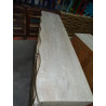 Hohes Sideboard im Wellendesign in Weiß und geschliffener Patina - 200 x 92 cm
