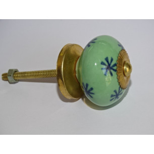 Boutons de tiroirs ou porte vert Printemps et étoile outremer
