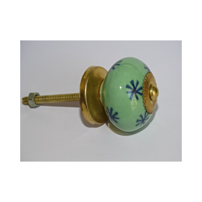 Boutons de tiroirs ou porte vert Printemps et étoile outremer
