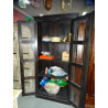 Glass cabinet library dark patina..