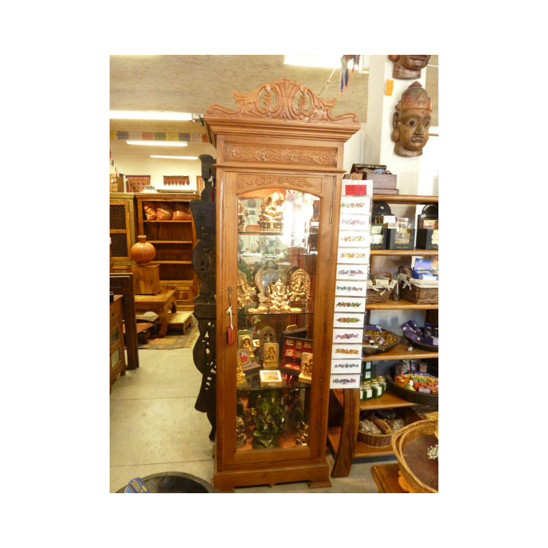 Vitrine Spalte éclairée en teck