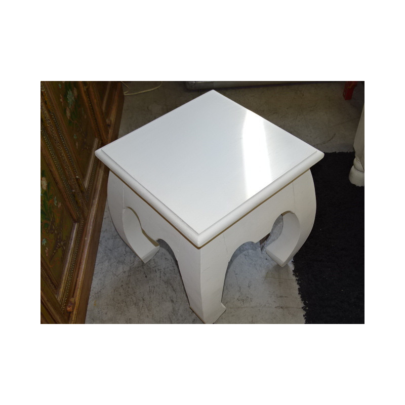 Opio Taburete 40x40 cm pátina blanca.