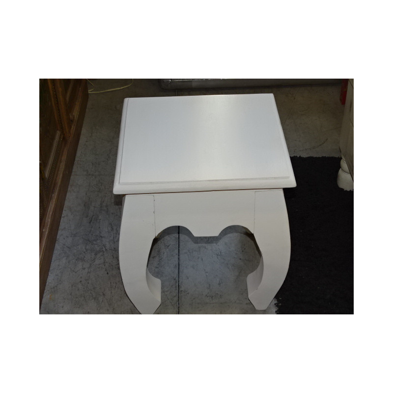 Opio Taburete 40x40 cm pátina blanca.
