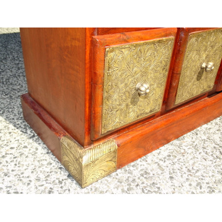 Mobili Singoli 18 cassetti in legno di palissandro e ottone