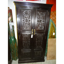 cabinet carved flowers dark patina