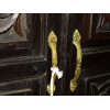 cabinet carved flowers dark patina