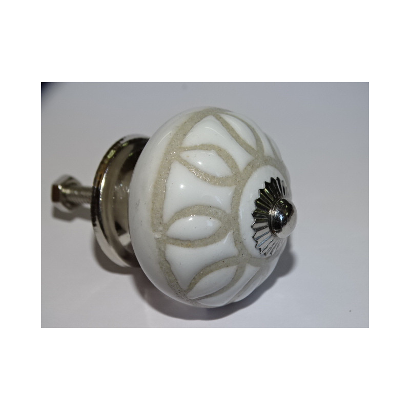 Pomelli per mobili con goffratura stile Inca - argento