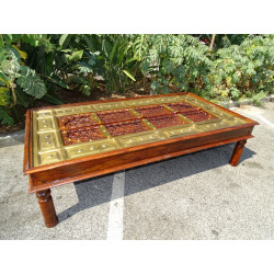 Moucharabieh large coffee table in rosewood.