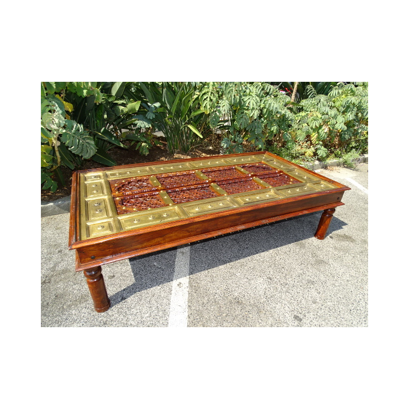 Grande table basse moucharabieh en palissandre