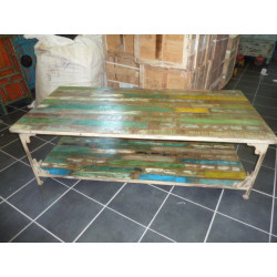 Riciclato industriale tavolino in teak (GM)