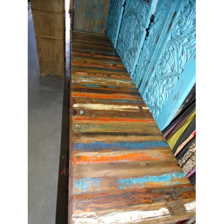 Großes Bahamas Sideboard aus recyceltem Teakholz mit 4 Türen in 203 cm