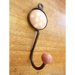 Round door hook color pink and white