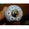Gray furniture knobs with and small white flowers - silver
