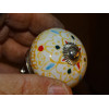 Pomelli per mobili bianchi con arabesco arancio chiaro - argento