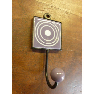 Mini patère Carré violet à cercle