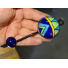 patère porte manteau ronde en céramique bleu, vert et turquoise
