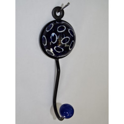 round coat hook in ultramarine color and white circles