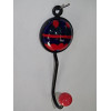 patère porte manteau ronde en porcelaine rouge et bleu outremer